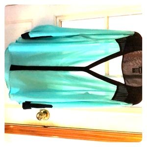 Teal & Black flowing top